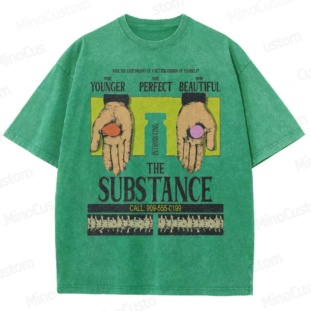 The Substance Satirical Poster Washed T-Shirt