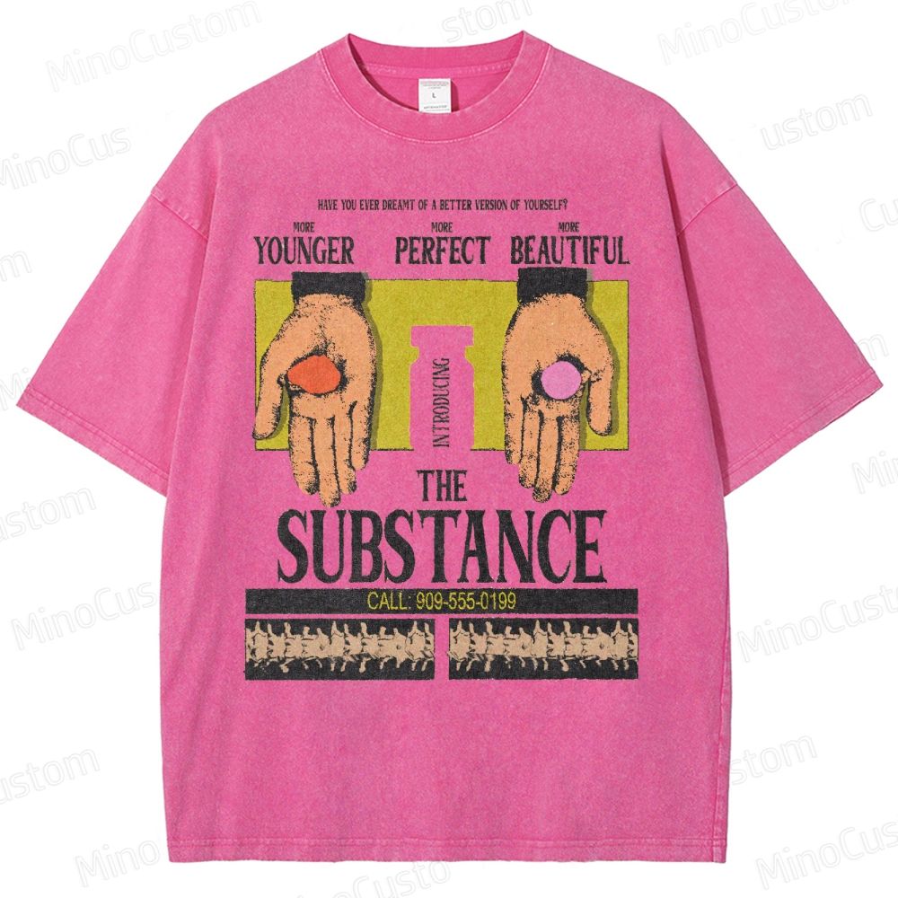 The Substance Satirical Poster Washed T-Shirt
