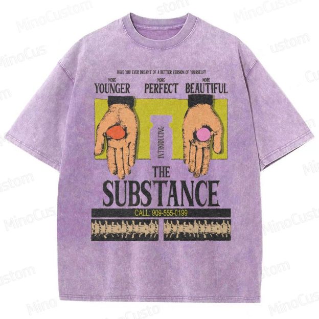 The Substance Satirical Poster Washed T-Shirt