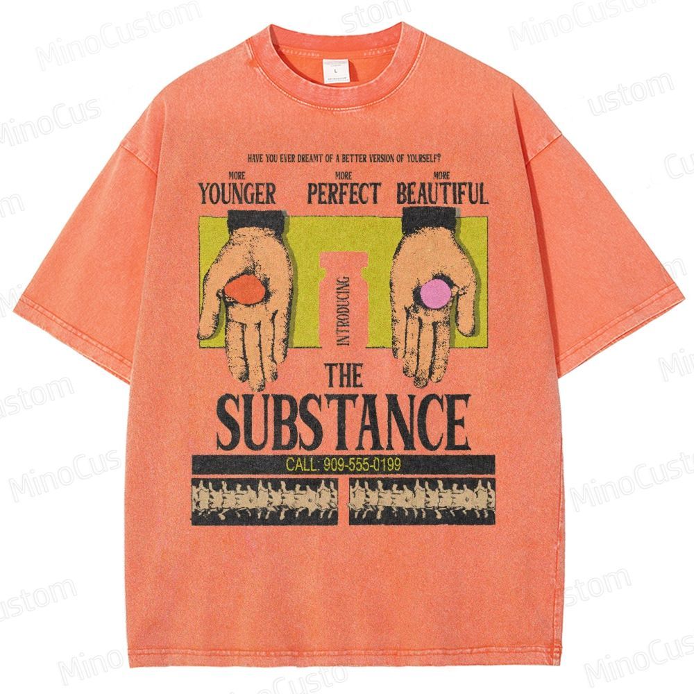 The Substance Satirical Poster Washed T-Shirt