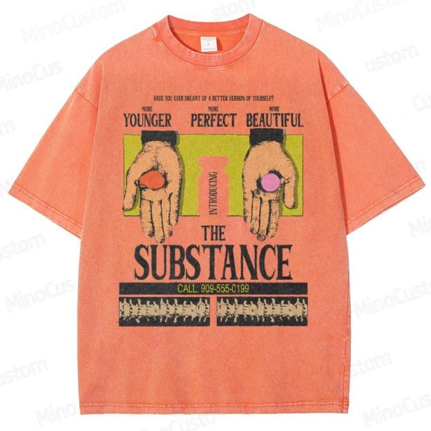 The Substance Satirical Poster Washed T-Shirt