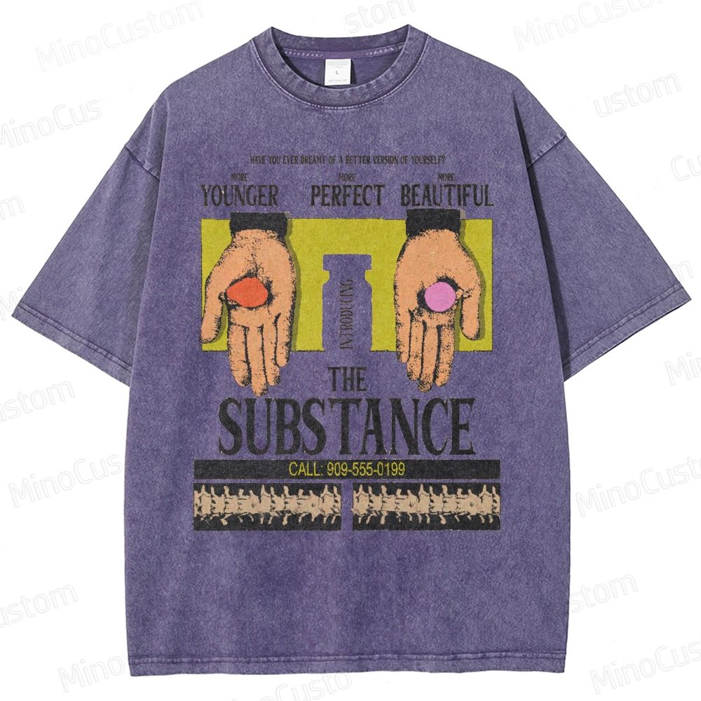 The Substance Satirical Poster Washed T-Shirt