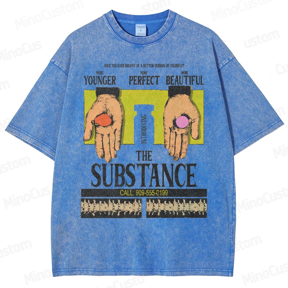The Substance Satirical Poster Washed T-Shirt