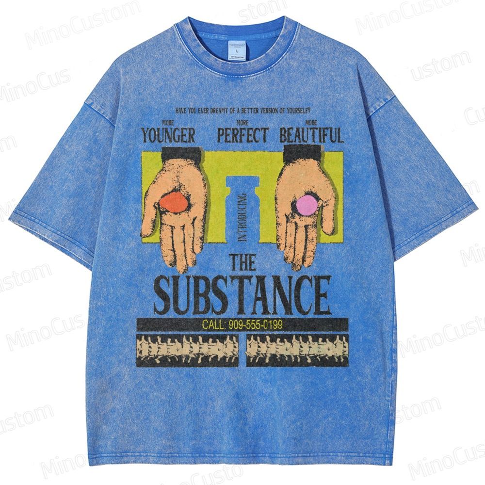The Substance Satirical Poster Washed T-Shirt