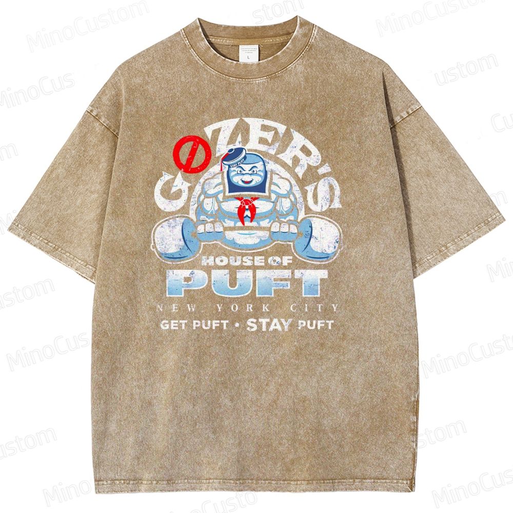 Vintage Washed Ghostbusters Stay Puft Marshmallow Man Graphic Comedy Sci - Fi T - shirt