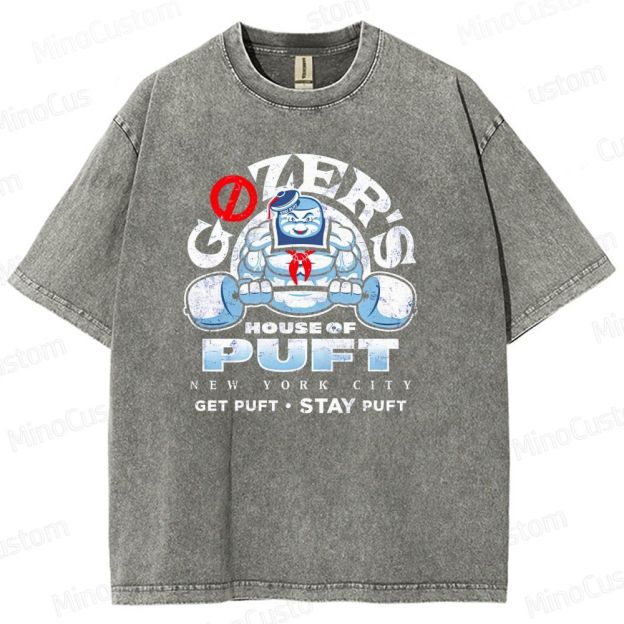 Vintage Washed Ghostbusters Stay Puft Marshmallow Man Graphic Comedy Sci - Fi T - shirt