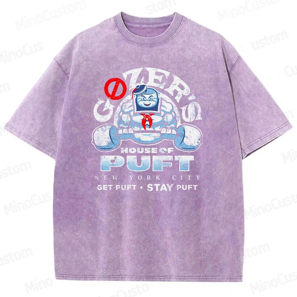 Vintage Washed Ghostbusters Stay Puft Marshmallow Man Graphic Comedy Sci - Fi T - shirt