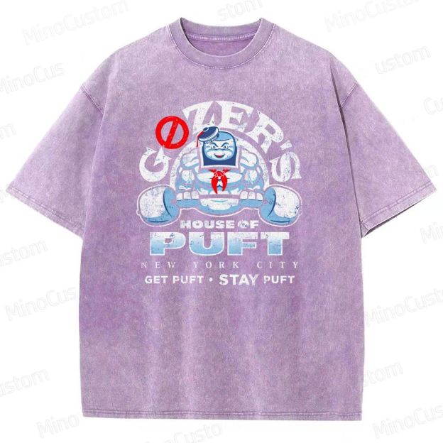 Vintage Washed Ghostbusters Stay Puft Marshmallow Man Graphic Comedy Sci - Fi T - shirt