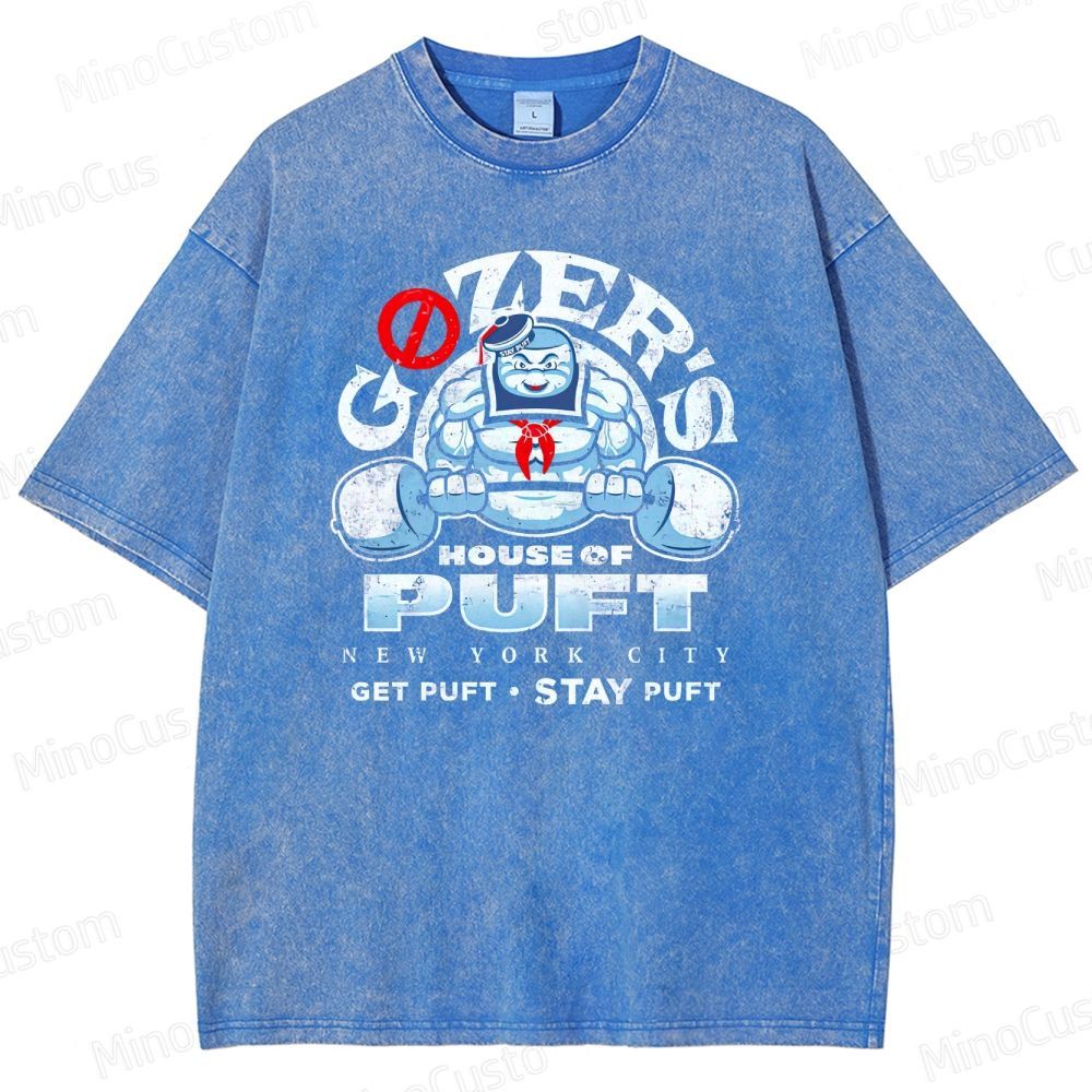 Vintage Washed Ghostbusters Stay Puft Marshmallow Man Graphic Comedy Sci - Fi T - shirt