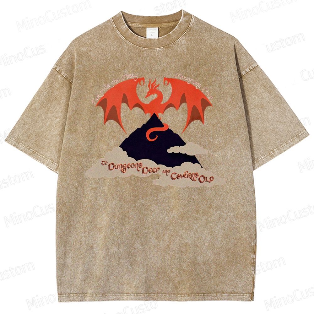 Vintage Washed A Song of Ice and Fire - Inspired Dragon Graphic Fantasy T - shirt
