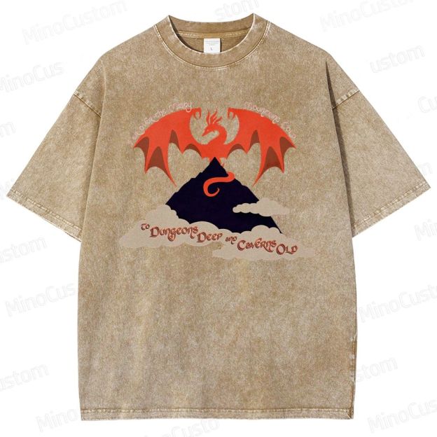 Vintage Washed A Song of Ice and Fire - Inspired Dragon Graphic Fantasy T - shirt