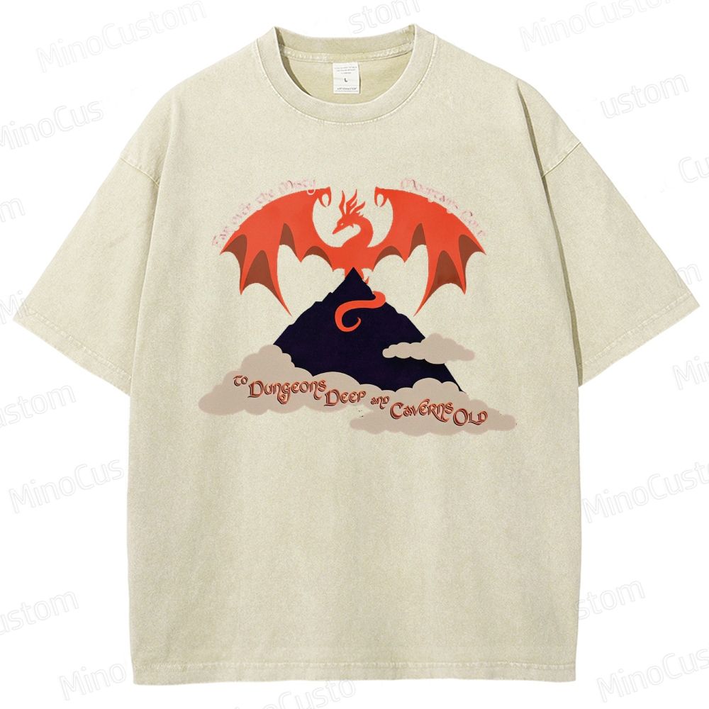Vintage Washed A Song of Ice and Fire - Inspired Dragon Graphic Fantasy T - shirt