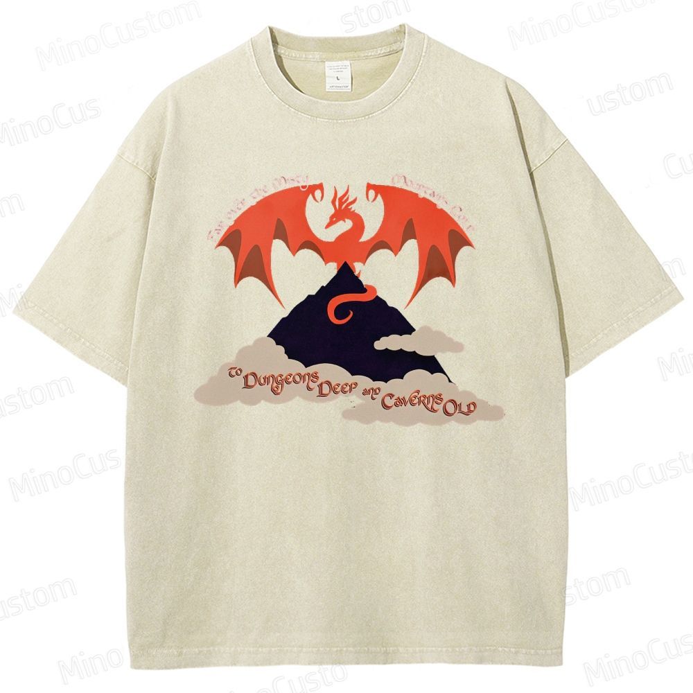 Vintage Washed A Song of Ice and Fire - Inspired Dragon Graphic Fantasy T - shirt