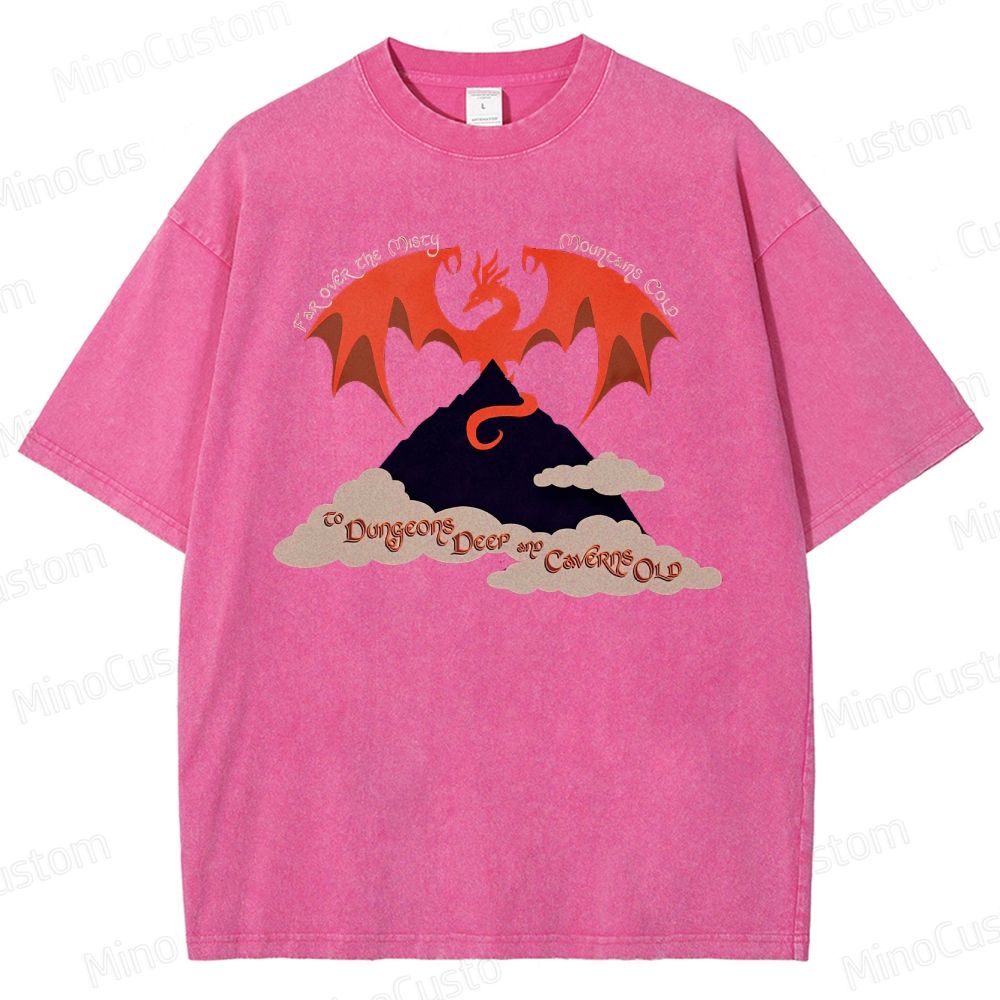Vintage Washed A Song of Ice and Fire - Inspired Dragon Graphic Fantasy T - shirt