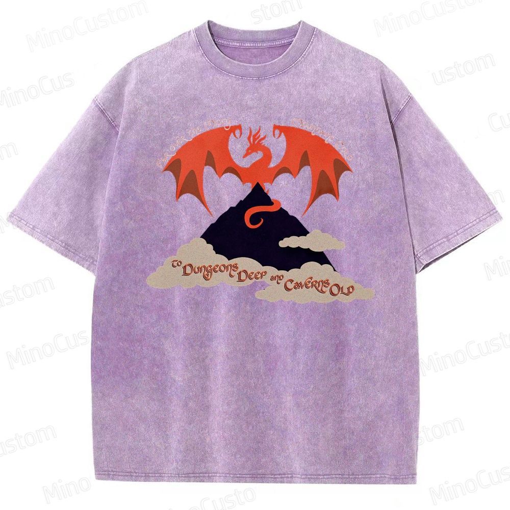 Vintage Washed A Song of Ice and Fire - Inspired Dragon Graphic Fantasy T - shirt