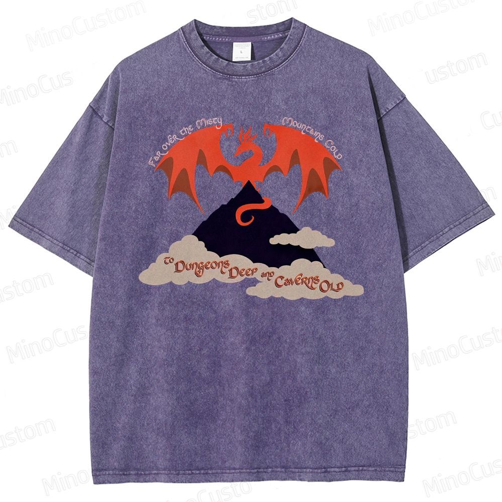 Vintage Washed A Song of Ice and Fire - Inspired Dragon Graphic Fantasy T - shirt