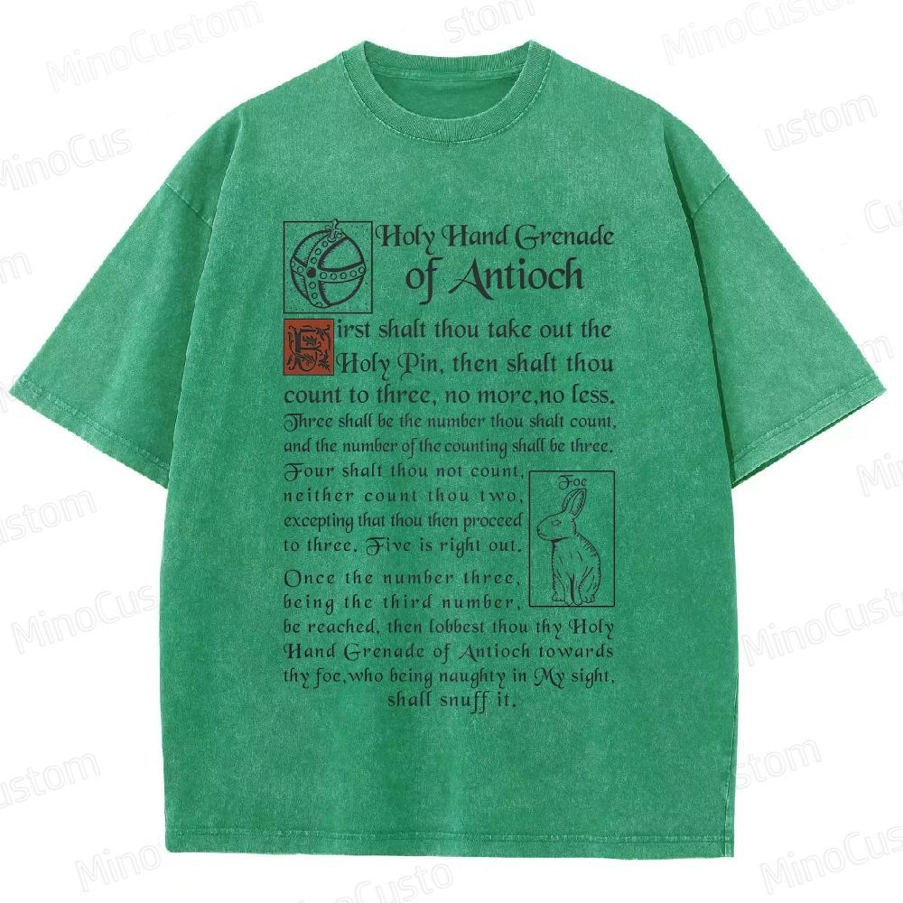 Vintage Washed Monty Python and the Holy Grail Holy Hand Grenade of Antioch Graphic Comedy T - shirt