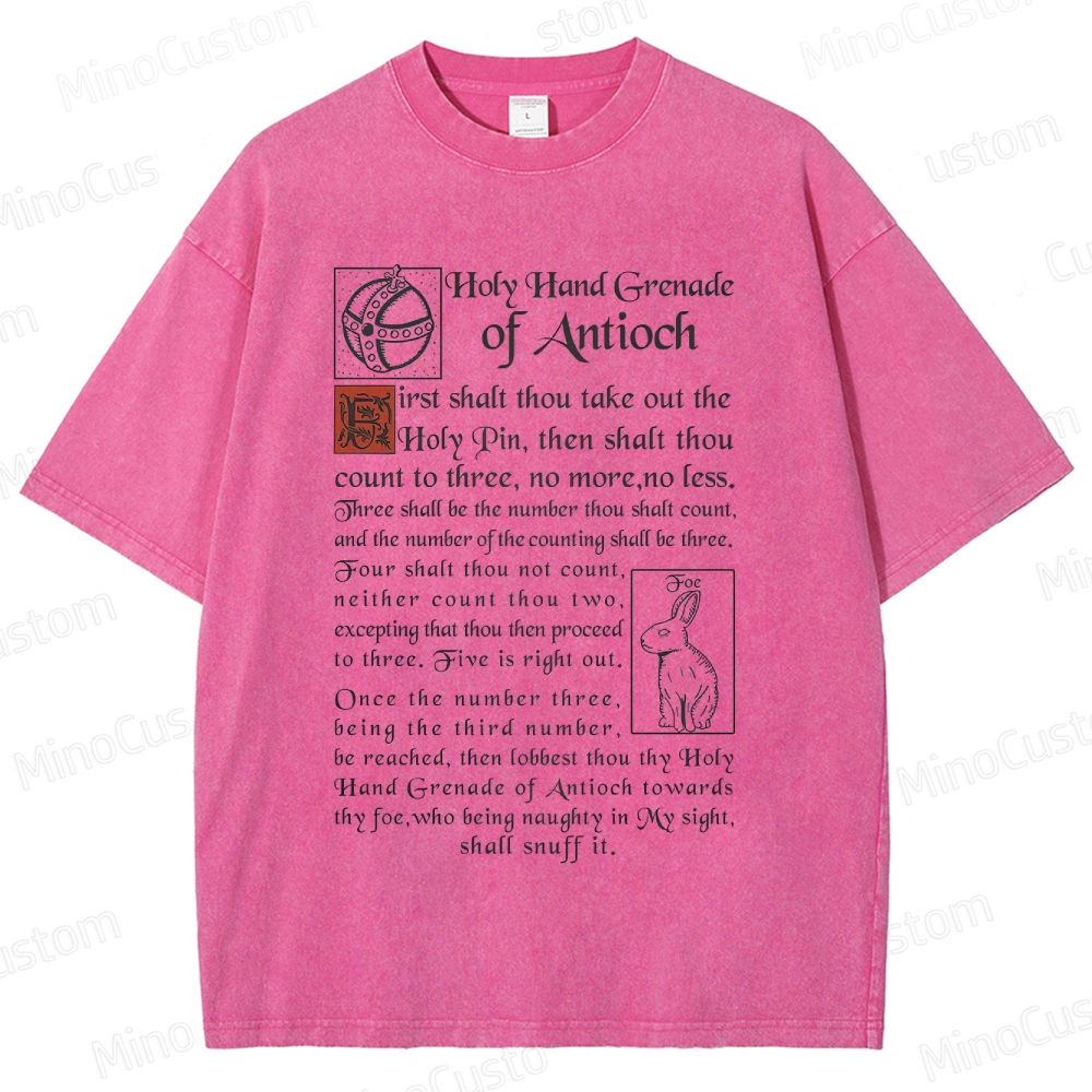 Vintage Washed Monty Python and the Holy Grail Holy Hand Grenade of Antioch Graphic Comedy T - shirt