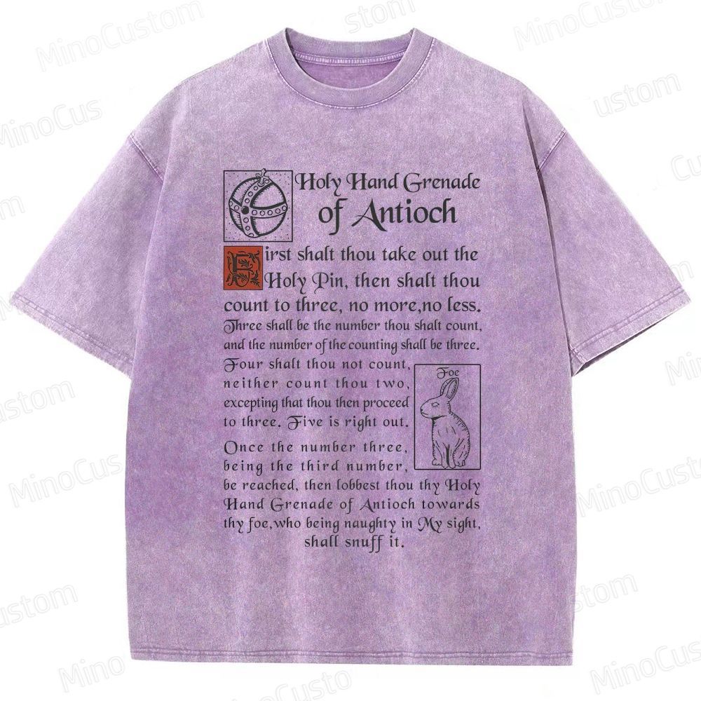 Vintage Washed Monty Python and the Holy Grail Holy Hand Grenade of Antioch Graphic Comedy T - shirt