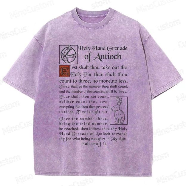 Vintage Washed Monty Python and the Holy Grail Holy Hand Grenade of Antioch Graphic Comedy T - shirt