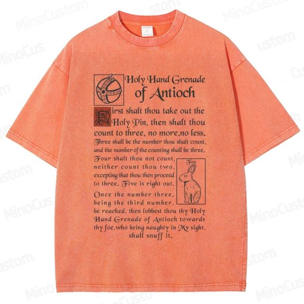 Vintage Washed Monty Python and the Holy Grail Holy Hand Grenade of Antioch Graphic Comedy T - shirt