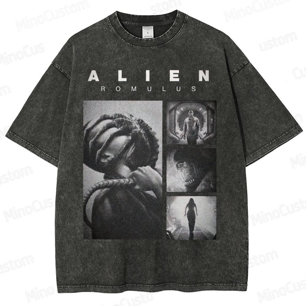 Vintage Washed Alien: Romulus Graphic Sci - Fi Horror T - shirt