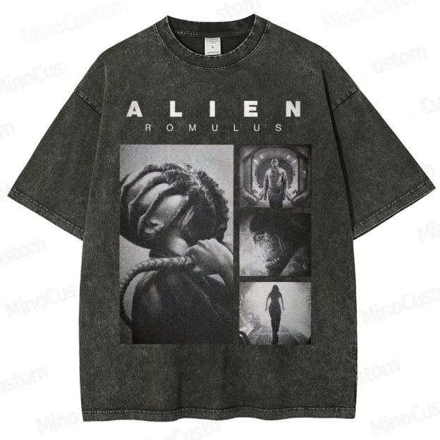 Vintage Washed Alien: Romulus Graphic Sci - Fi Horror T - shirt