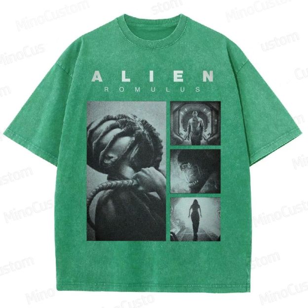 Vintage Washed Alien: Romulus Graphic Sci - Fi Horror T - shirt