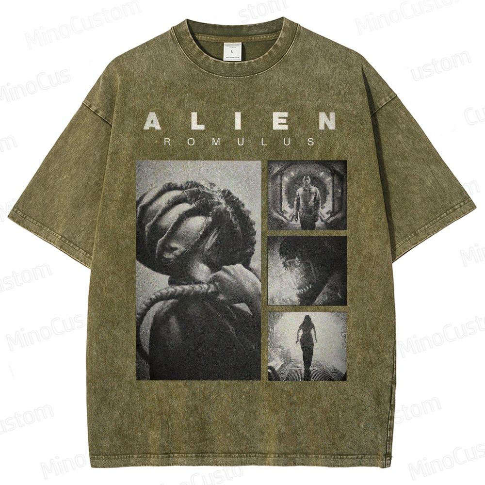 Vintage Washed Alien: Romulus Graphic Sci - Fi Horror T - shirt