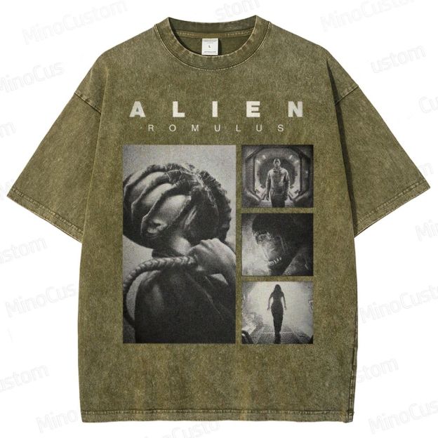 Vintage Washed Alien: Romulus Graphic Sci - Fi Horror T - shirt