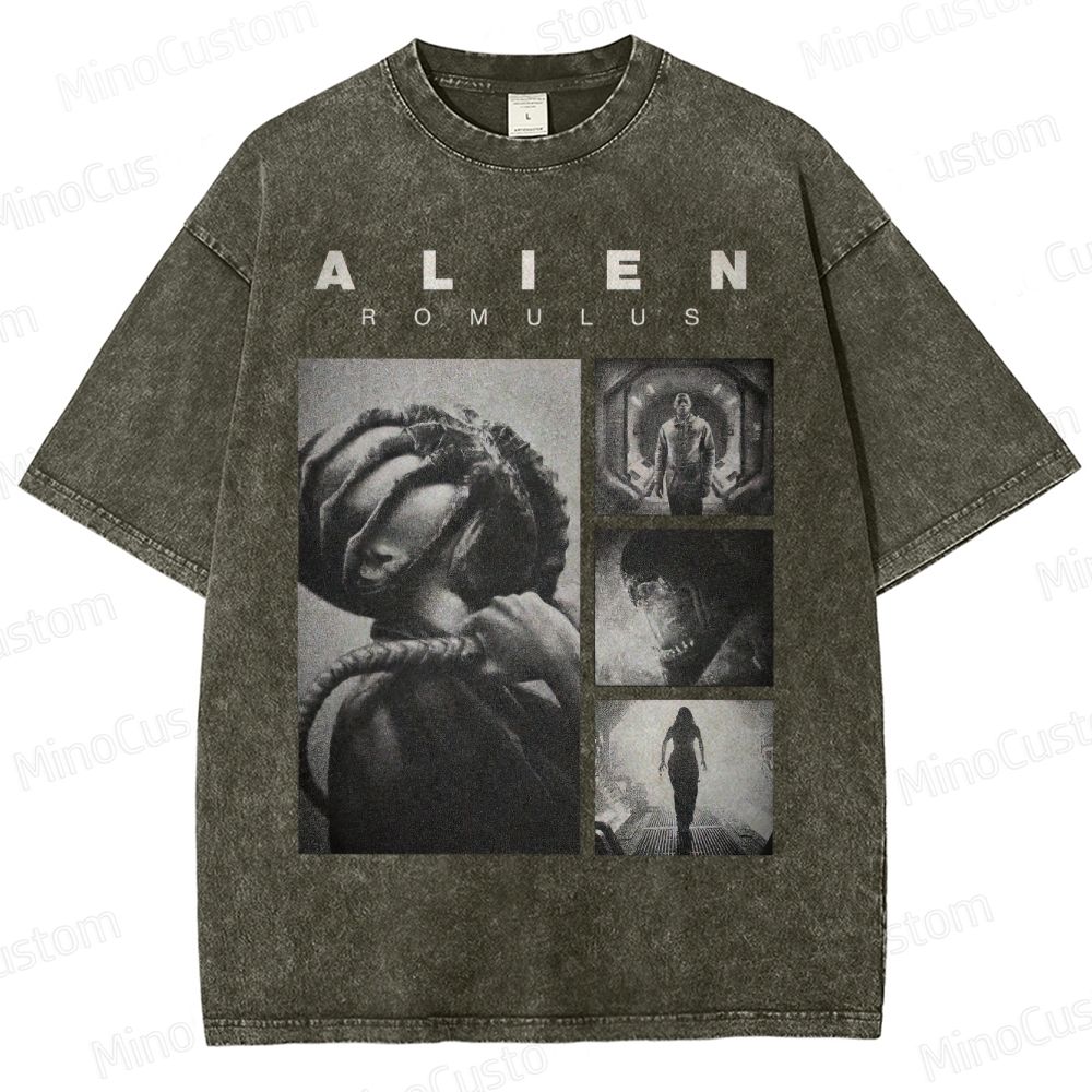 Vintage Washed Alien: Romulus Graphic Sci - Fi Horror T - shirt