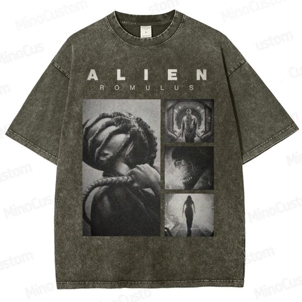 Vintage Washed Alien: Romulus Graphic Sci - Fi Horror T - shirt