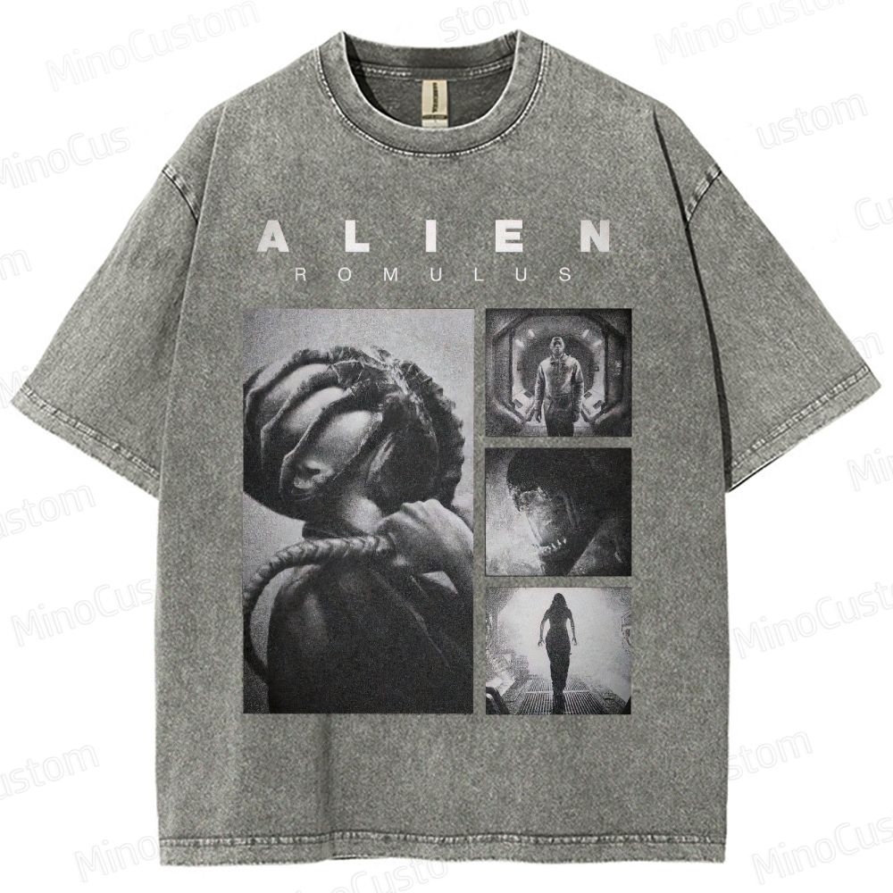 Vintage Washed Alien: Romulus Graphic Sci - Fi Horror T - shirt
