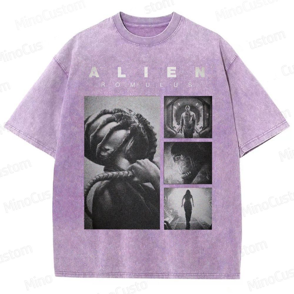 Vintage Washed Alien: Romulus Graphic Sci - Fi Horror T - shirt