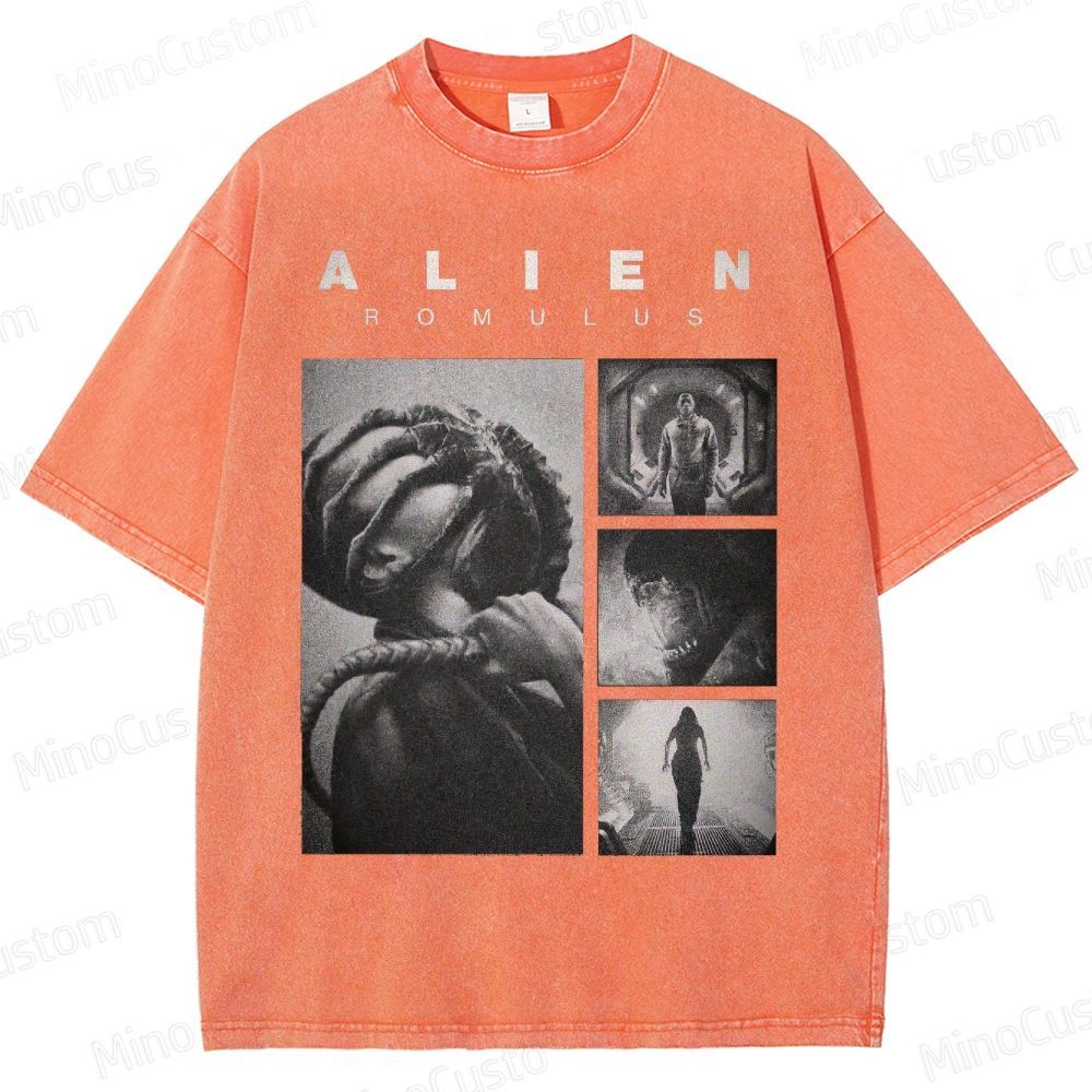 Vintage Washed Alien: Romulus Graphic Sci - Fi Horror T - shirt