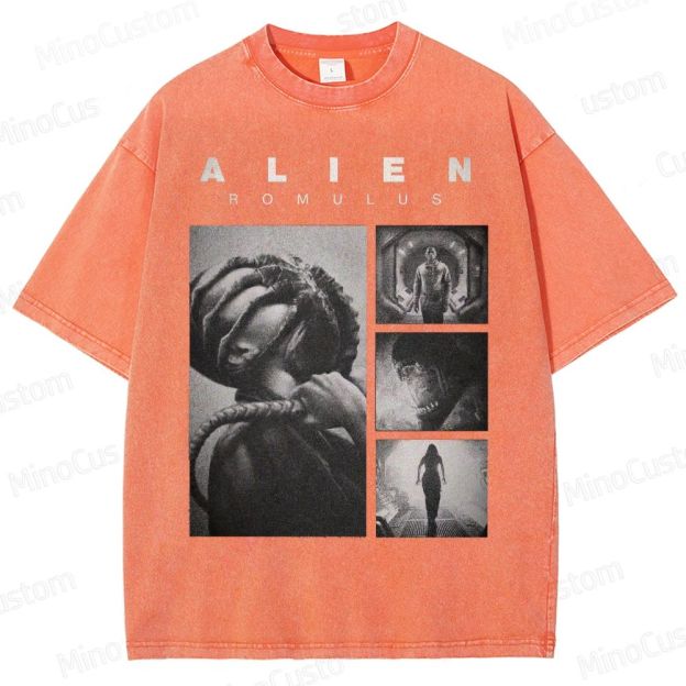 Vintage Washed Alien: Romulus Graphic Sci - Fi Horror T - shirt