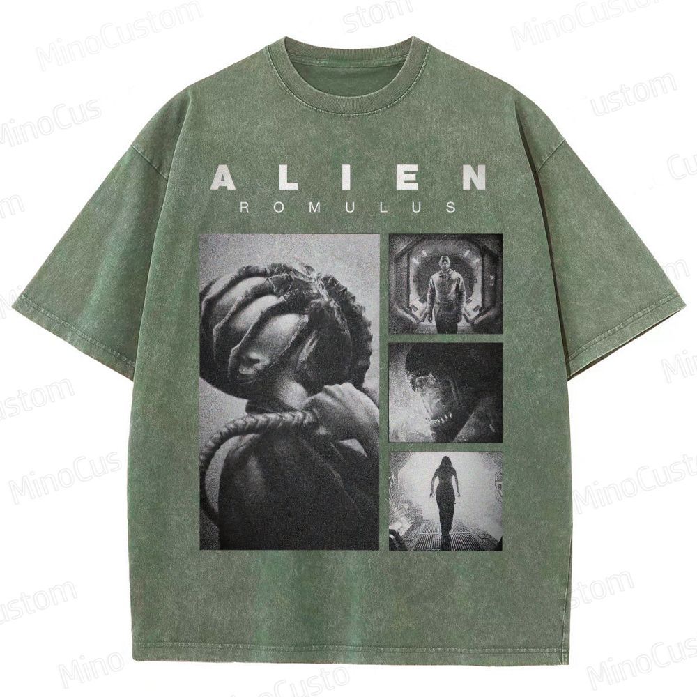 Vintage Washed Alien: Romulus Graphic Sci - Fi Horror T - shirt