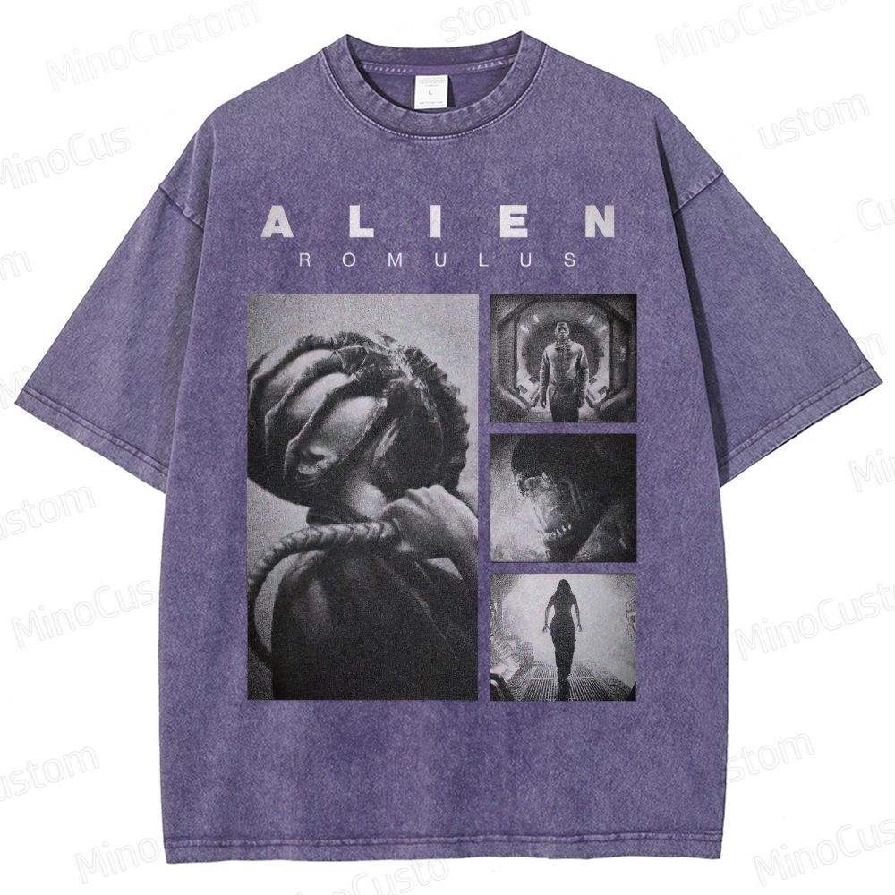 Vintage Washed Alien: Romulus Graphic Sci - Fi Horror T - shirt