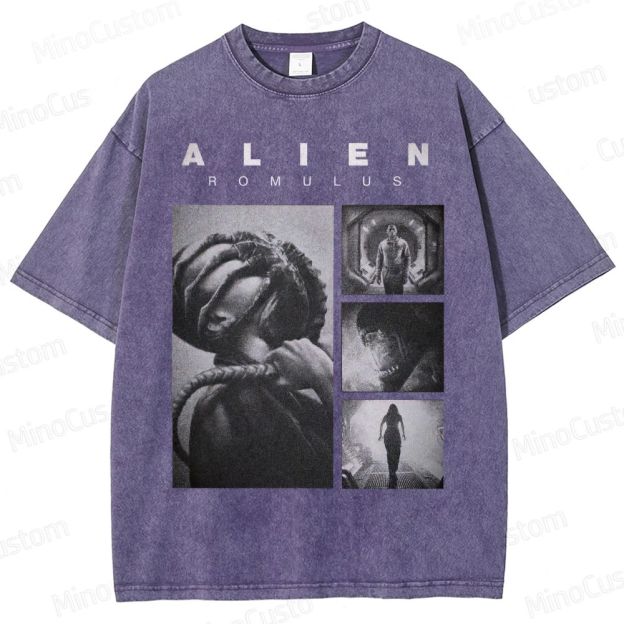 Vintage Washed Alien: Romulus Graphic Sci - Fi Horror T - shirt