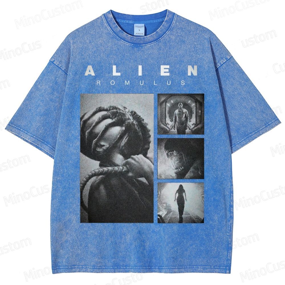 Vintage Washed Alien: Romulus Graphic Sci - Fi Horror T - shirt