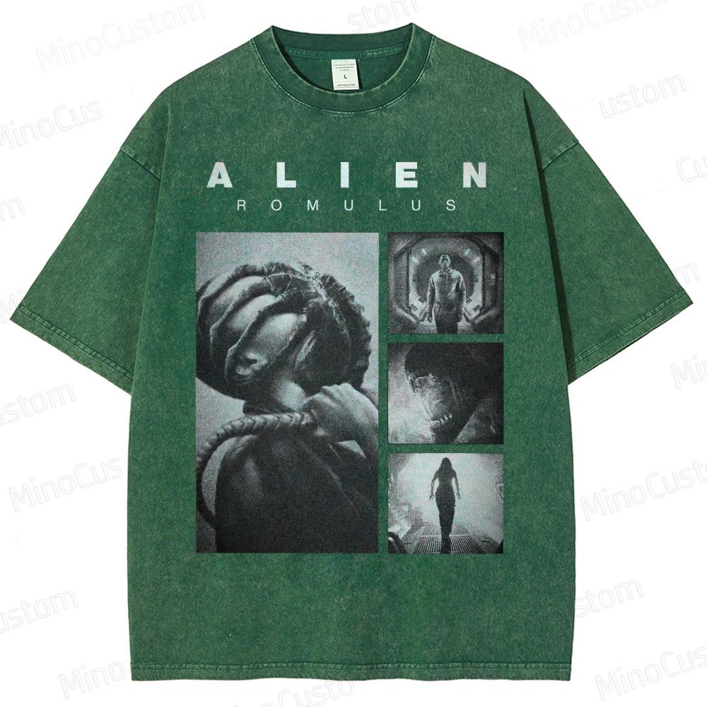 Vintage Washed Alien: Romulus Graphic Sci - Fi Horror T - shirt