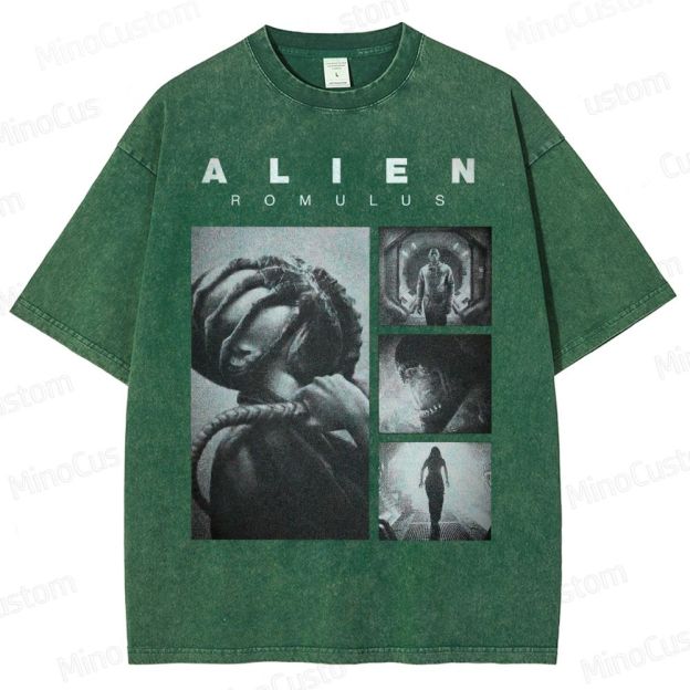 Vintage Washed Alien: Romulus Graphic Sci - Fi Horror T - shirt
