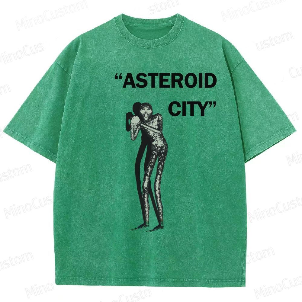 Vintage Washed Asteroid City Alien Graphic Comedy Drama T - shirt