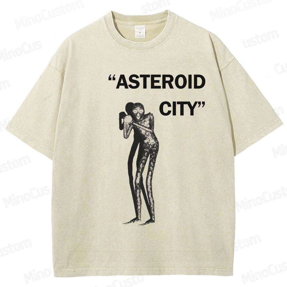 Vintage Washed Asteroid City Alien Graphic Comedy Drama T - shirt