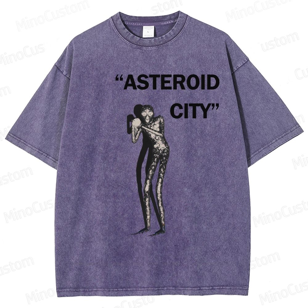Vintage Washed Asteroid City Alien Graphic Comedy Drama T - shirt