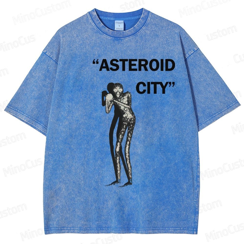 Vintage Washed Asteroid City Alien Graphic Comedy Drama T - shirt
