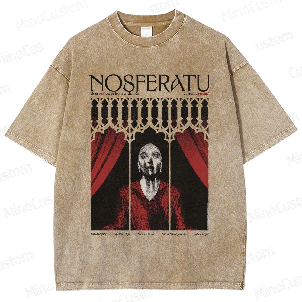 Vintage Washed Nosferatu Graphic Horror T - shirt