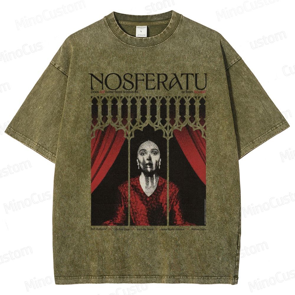 Vintage Washed Nosferatu Graphic Horror T - shirt
