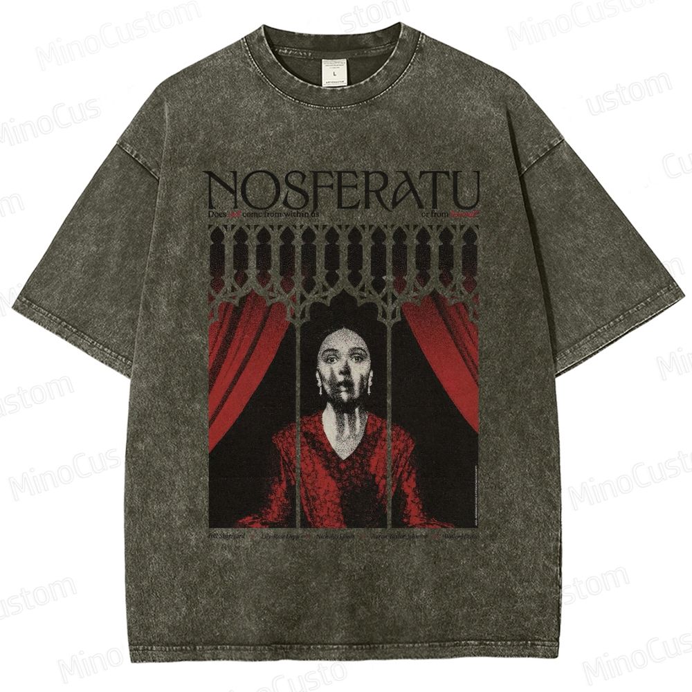 Vintage Washed Nosferatu Graphic Horror T - shirt