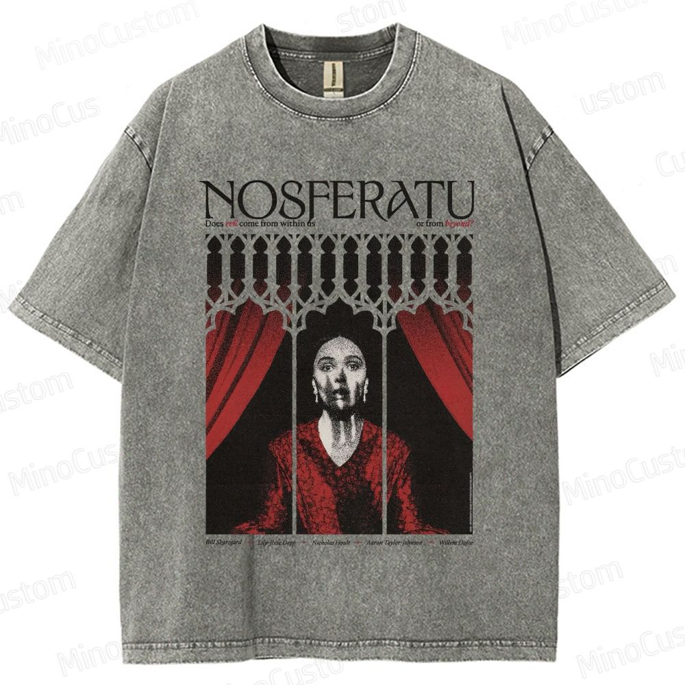Vintage Washed Nosferatu Graphic Horror T - shirt